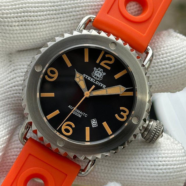 STEELDIVE Armbanduhr, Automatik, Edelstahl, 47 mm, Herren, Schwarz - Bild 1