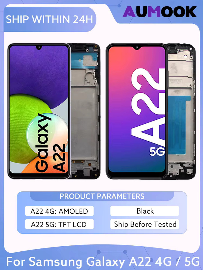 Samsung Galaxy A22 4G 5G LCD Display mit Touchscreen Digitizer Montage in Schwarz für Reparatur-Teile (Modelle A225F, A225M, A226B, A226L) - Bild 3