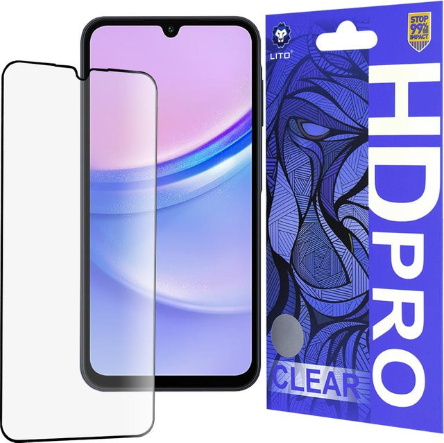 Lito HD Pro Clear Displayschutzfolie aus Sicherheitsglas für Samsung Galaxy A15 5G A156, A15 A155, A25 A256 und A24 4G A245 mit Vollkleber in Schwarz und Transparent - Bild 1