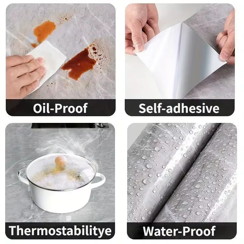 10 Stück selbstklebende Bodenaufkleber im Marmor-Stil von trebalena, verschleißfeste PVC-Fliesen zur Dekoration im Haushalt - Bild 2