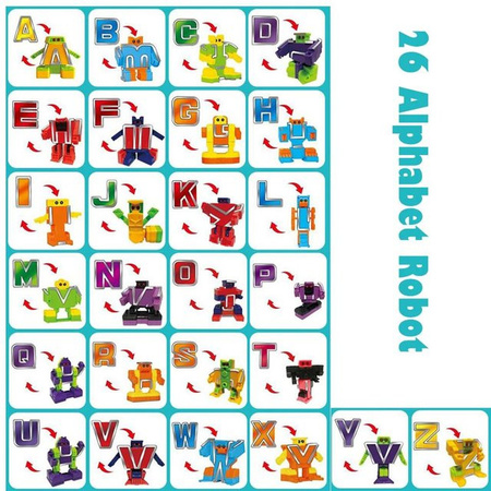 Yiran toy 1 Alphabet Buchstaben Roboter Transformation Bauen 26-teiliges Set