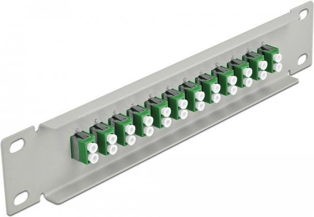 Delock Patch Panel LC SM X 12 Rack montierbar Grau Grün 1U 25,4 cm - Bild 1