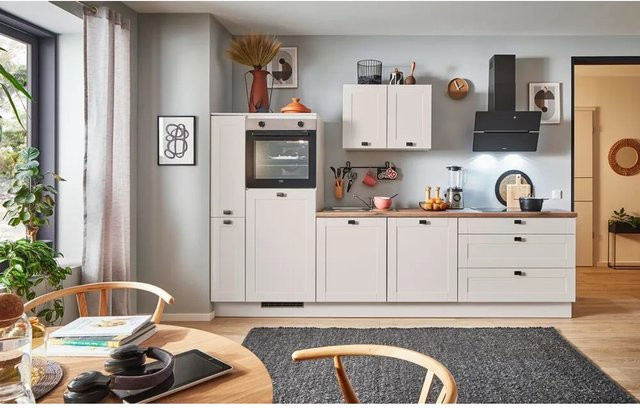 pino Küchenzeile Kaschmirgrau Matt mit 1 Seitenschrank und 1 Geräte-Element, Breite: 280 cm - Bild 1