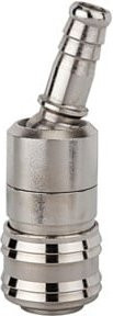 Riegler Schnellverschlusskupplung NW 7,2 aus Messing vernickelt mit 6 mm drehbarer Tülle in Silber - Bild 1
