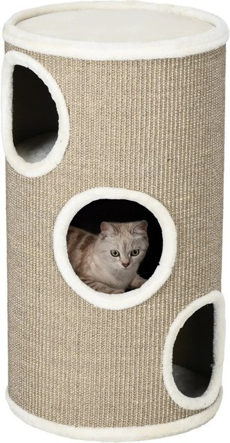 PawHut Katzenbaum Kratztonne in Braun mit 3 Ebenen und 3 Höhlen, Höhe: 70 cm - Bild 1