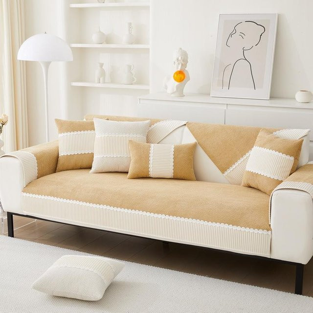 Luxuriöses Sofa-Kissen aus Kunstleder in Creme, quadratisches Sitzkissen für alle Jahreszeiten, Breite: 70 cm, Breite: 70 cm, Höhe: 70 cm - Bild 1
