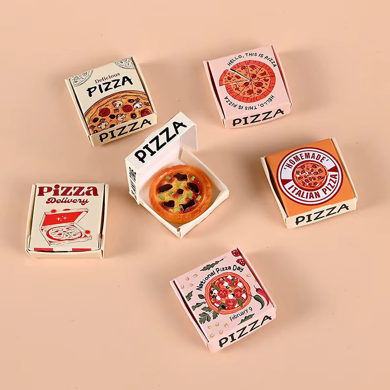 JETTING Puppenhaus-Miniatur-Pizza oder Verpackungsbox-Modell, Zubehör, 6-teiliges Set - Bild 2