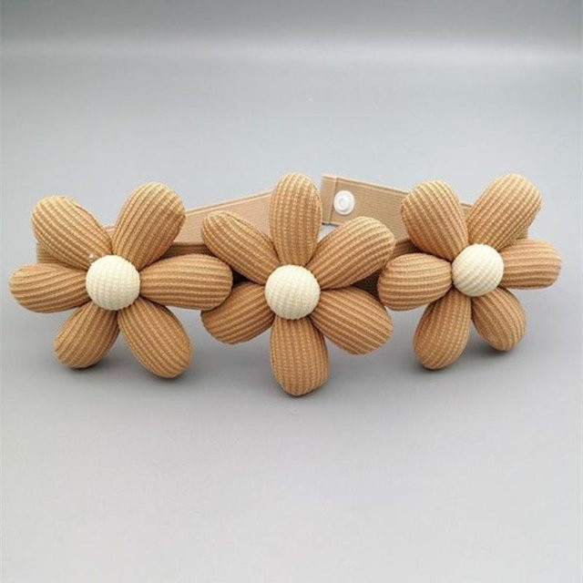 XYNN Vorhangraffhalter in Blumenform mit Magnetverschluss und elastischem Band, Farbe: Kaffeebraun - Bild 1