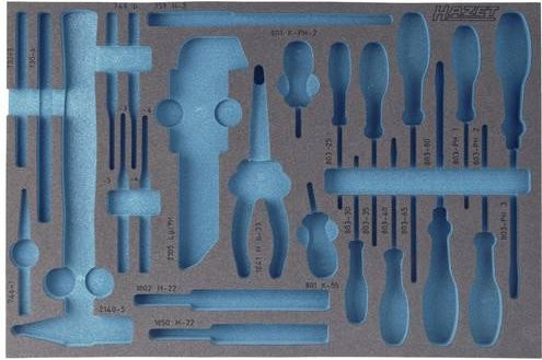 Hazet 2K-Weichschaum-Einlage 163-120L in Blau, B: 51,9 cm, T: 34,2 cm - Bild 1