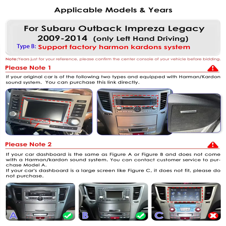 Hizpo Tesla-Style Autoradio für Subaru Outback Impreza Legacy 2009-2014 mit 9,7 Zoll QLED-Display, CarPlay, Android Auto und WIFI in Schwarz - Bild 2