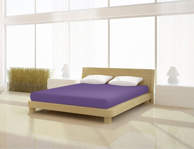 Mr. Sandman Spannbetttuch de luxe aus Elastan in Purple, B/T: 180 x 200 cm, H: 220 cm - Bild 1
