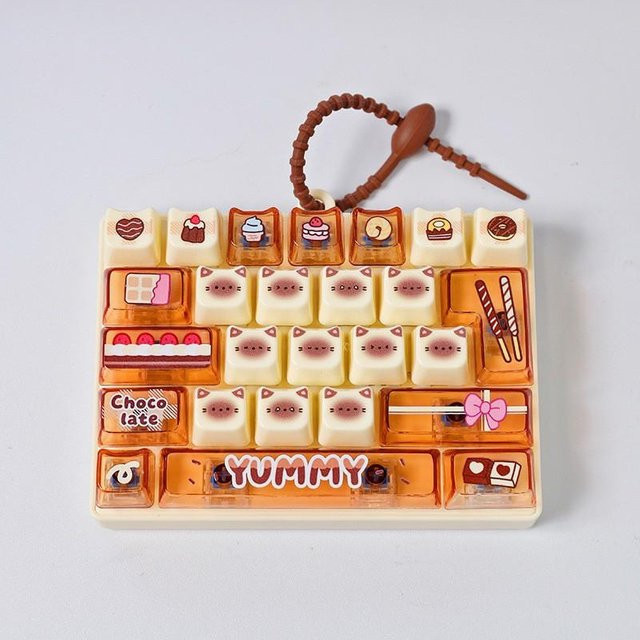 A Family Of Home Textiles Gitter Tastenkappe Clicker, Anti-Stress Fidget Tastatur Schlüsselanhänger, Dekompressionsknopf - Bild 1