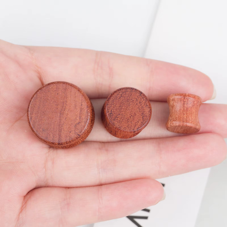 MODRSA Ohrstecker Holz, rotbraun, Unisex, Vintage - Bild 3