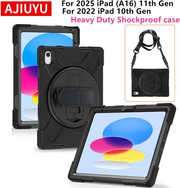 Stoßfeste Silikon-Schutzhülle für Apple iPad 11. und 10. Generation 2025, Farbe: Schwarz - Bild 1