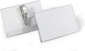 Durable Namensschild mit Krokoklemme, transparent, B: 9,0 cm, H: 5,4 cm, 25 Stück - Bild 1