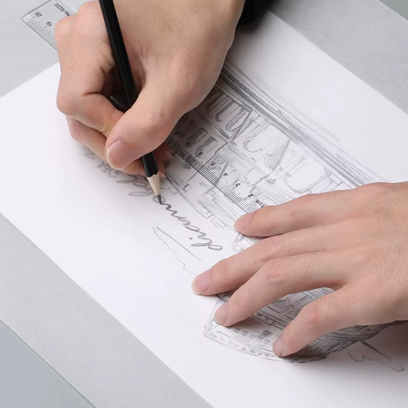 AngelMark Transparentpapierrolle für Entwürfe, Skizzen und zum Nähen, hochtransparentes Zeichenpapier in Transparent und Gelb - Bild 4