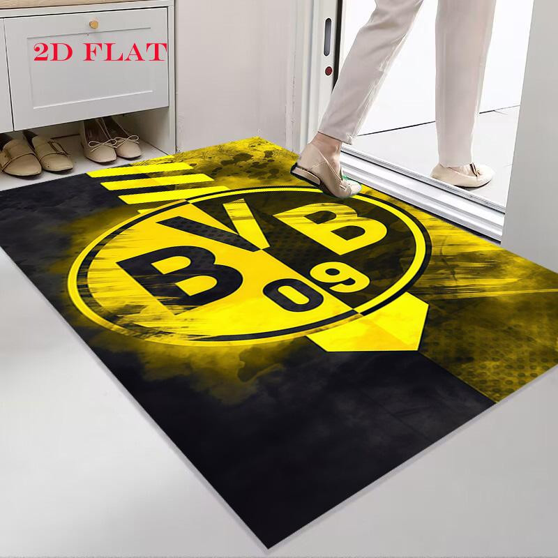 Borussia Dortmund Logo Teppich in Gelb und Schwarz, rutschfeste Bodenmatte aus Polyester für Wohnzimmer, Schlafzimmer oder Kinderzimmer, B/T: 100 x 120 cm - Bild 4