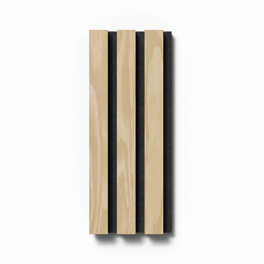 Denpanels Akustikpaneel Esche Unbehandelt mit schwarzem Filz im skandinavischen Stil, B: 29,5 cm, H: 15 cm - Bild 2