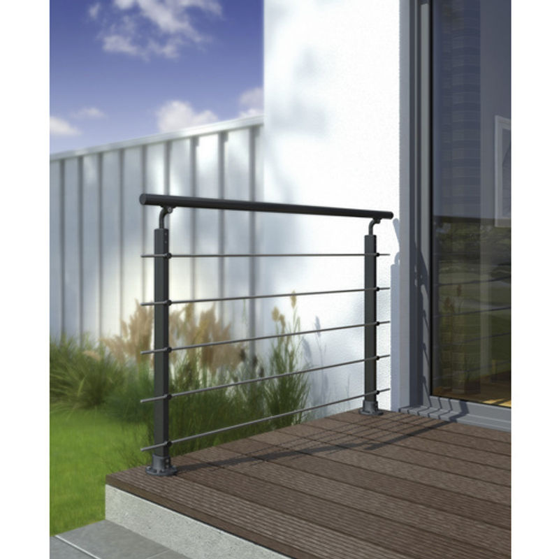 Dolle Geländersystem Prova Aluminium Bodenmontage Anthrazit H x B: 100 x 150 cm - Bild 2