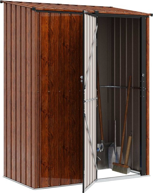 Yiwydaa Metall Gartenschuppen Braun B: 153,5 cm, T: 86 cm, H: 200 cm - Bild 1