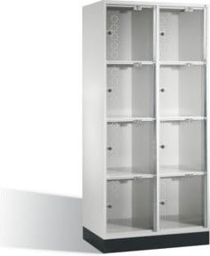 C+P Schließfachschrank Intro XL mit 8 Fächern und Acrylglastüren, Korpus Lichtgrau, H: 175 cm, B: 82 cm, T: 50 cm - Bild 1