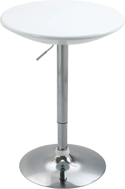 HOMCOM Bartisch rund mit drehbarer Platte und höhenverstellbarer Oberfläche, weiss, B/T/H: 61 x 61 x 97 cm - Bild 1