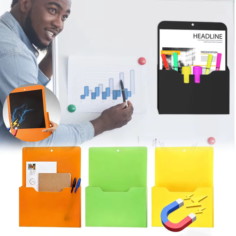 Magnetische Aufbewahrungsbox für Dokumente und Ordner in Grün, Wandmontierter Organizer für dein Büro - Bild 4