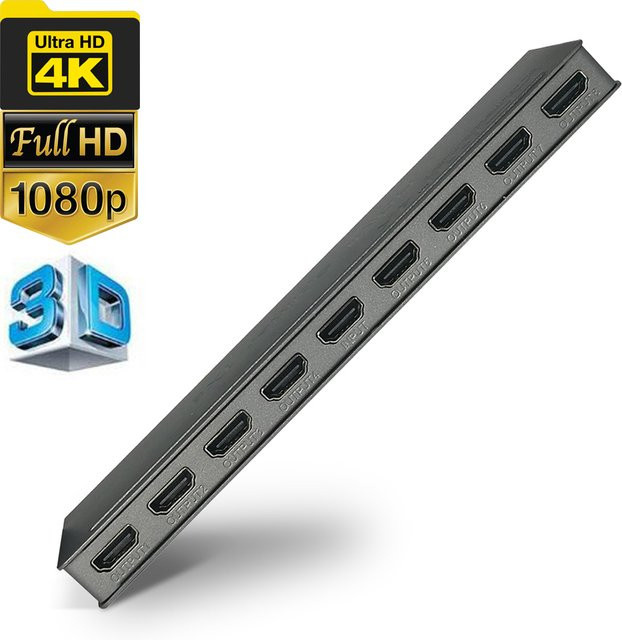 VBDWRM HDMI Splitter 4K UHD Verteiler in Schwarz - Bild 1