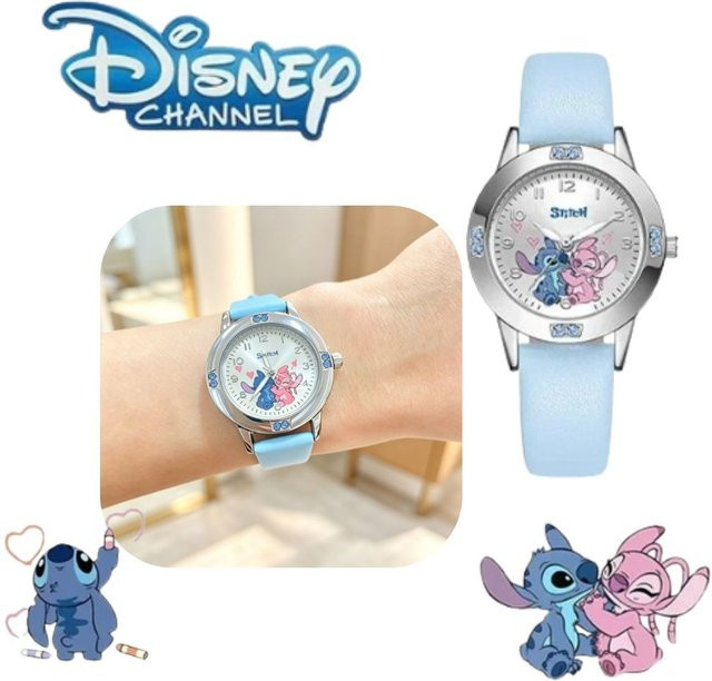 Disney Armbanduhr Kinder, Quarz, Leder, Diamant, Weiß - Bild 1