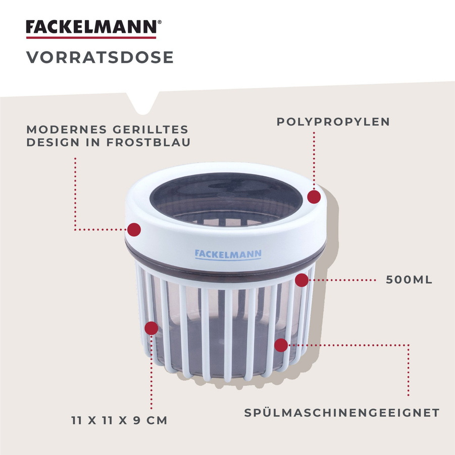 Fackelmann Vorratsdose Be The Move, gerillt, hellblau, 500 ml - Bild 3