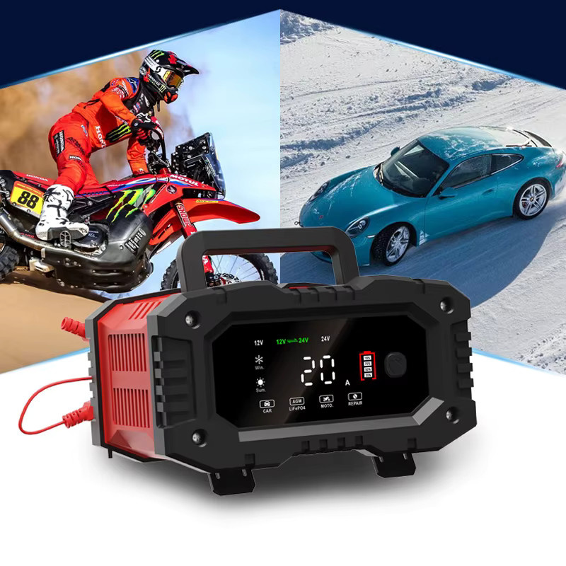 Tragbares EAFC Autobatterieladegerät für 12V und 24V mit Reparaturfunktion für AGM, LiFePO4 und Blei-Säure Batterien von Motorrad und LKW - Bild 5