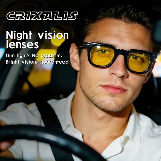 CRIXALIS Nachtsicht-Sonnenbrille, Vollrand, Kunststoff, Schwarz, Unisex - Bild 1