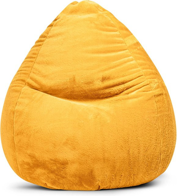 Sitting Point Sitzsack BeanBag Softy 300 in Senf mit Samtbezug und abnehmbarem Bezug - Bild 1