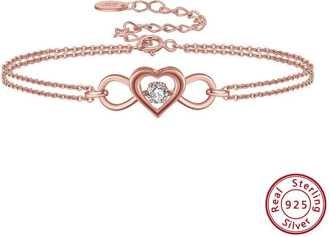Armband 925 Silber, Zirkonia, Diamant, Damen, Herz - Bild 1