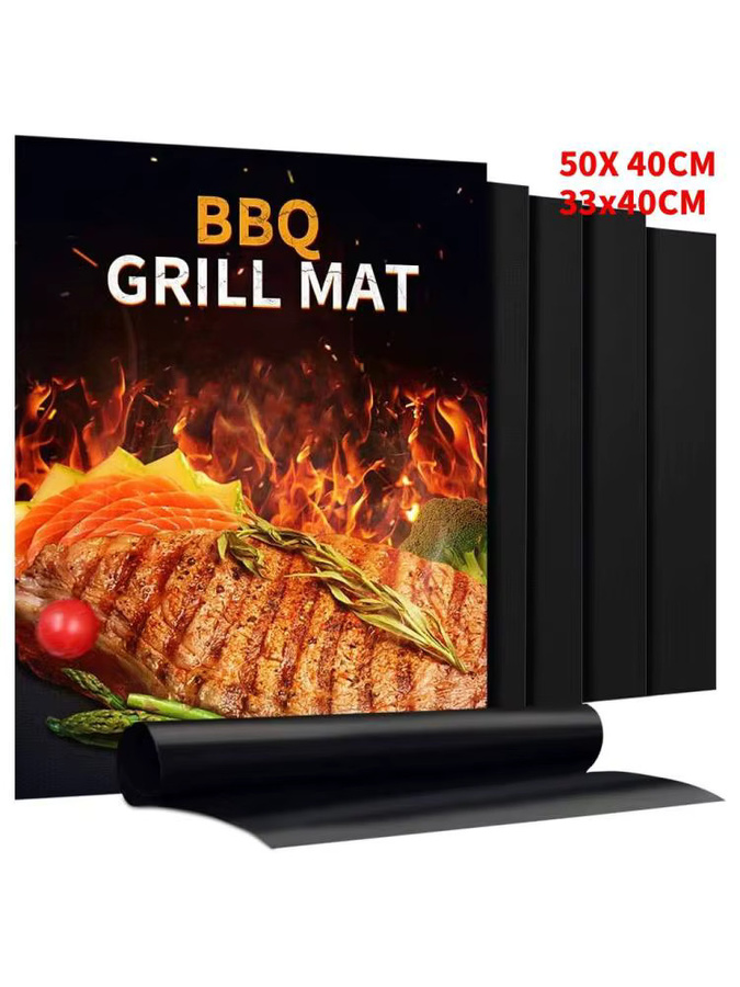 APWIKOGER BBQ-Grillmatte, hitzebeständige Antihaftmatte zum Backen im Freien, Schwarz, B/T: 40 x 33 cm - Bild 7