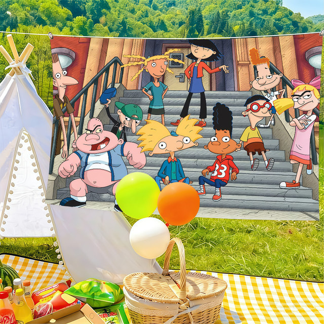 Warner Bros. H-Hey A-Arnold! Flagge als dekoratives Banner in Multicolour, Rechteckig, Breite: 60 cm, Höhe: 40 cm - Bild 1