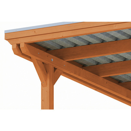 SKANHOLZ Carport Emsland aus Fichte in Eiche Hell mit Stahl-Flachdach und Regenrinne, B: 402 cm, T: 846 cm - Bild 2