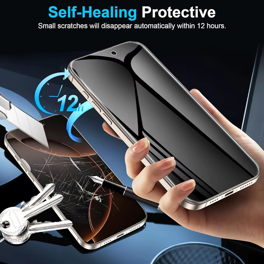 4 Stück MLHJ Anti-Spion Hydrogel Displayschutzfolie für iPhone 17 16 15 14 Pro Max Air 16e Plus 13 12 11 Pro XR XS Max, transparent - Bild 2