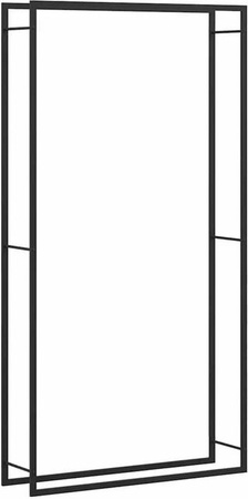 vidaXL Brennholzregal aus Stahl in Mattschwarz, B/T/H: 110 x 28 x 214 cm
