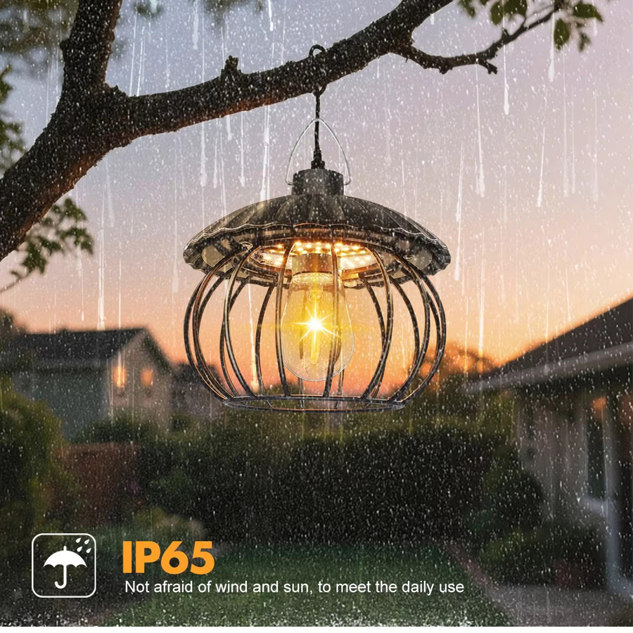 Solar-LED-Pendelleuchte mit Fernbedienung und Timer, IP65 wasserdicht, für Garten und Außenbereich - Bild 4