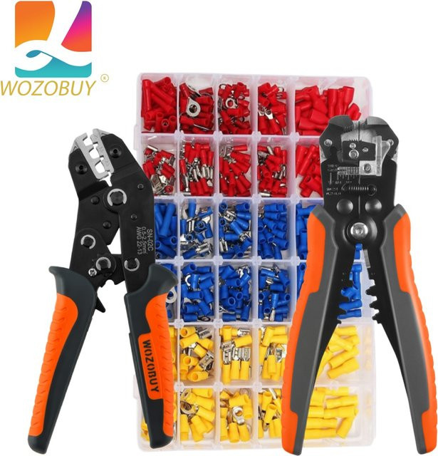 WOZOBUY SN-02C Crimpzange Ratschendraht-Crimper für isolierte Steckverbinder AWG22-13 Sortimentsset für Kabelschuhe, Ringe, Spaten und Stöße - Bild 1
