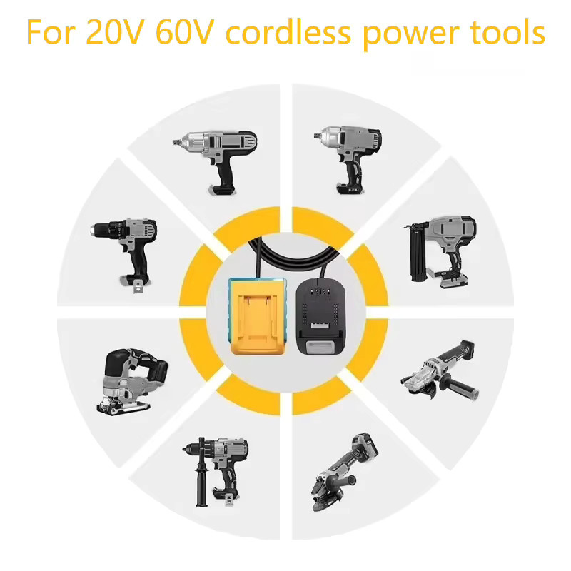 Tragbares Batterieadapter-Verlängerungskabel für DEWALT, Makita, Milwaukee und Bosch 18V 20V Lithium-Akkus - Bild 4