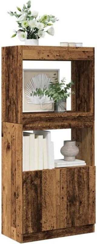 Vidaxl Highboard in Altholz-Optik aus Holzwerkstoff, Braun, B/T/H: 63 x 33 x 140 cm - Bild 1