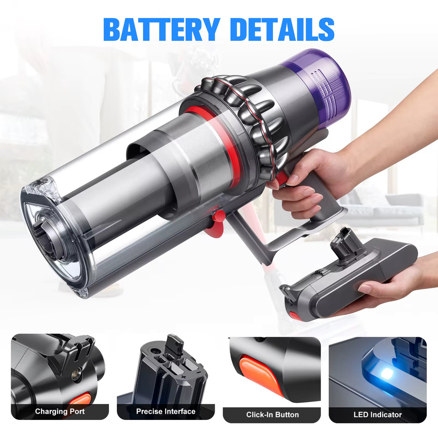 Powtree Ersatzakku mit Ladegerät für Dyson V10 und V11 Absolute, V11 Animal, 25,2V - Bild 4