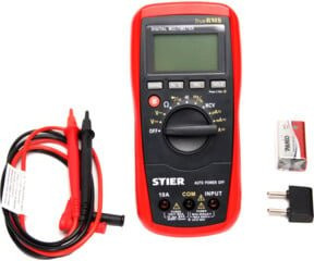 Stier Digital-Multimeter 4V - 600V AC / 0,400mV - 600V DC CAT IV 600V in Rot - Bild 1