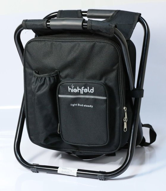 Highfield Camping Stuhl mit Rucksack und Kühltasche in Schwarz, B/T/H: 36 x 29 x 41 cm - Bild 1