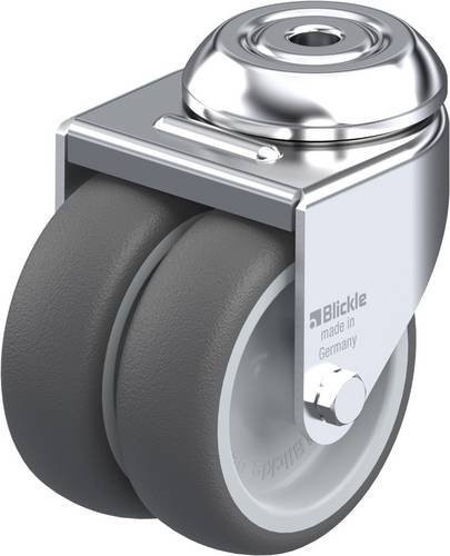 Blickle Doppel-Lenkrolle 757081LMDA-PATH 75G in Grau, Rad-Durchmesser: 75 mm, Tragfähigkeit: 100 kg, Material: Stahl und Kunststoff, verzinkt - Bild 1