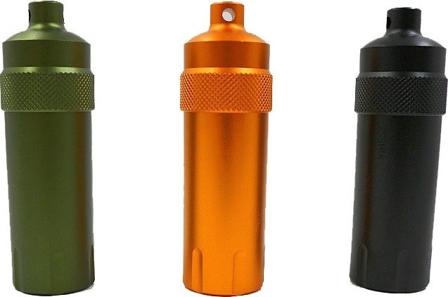YiHESZ Tragbare Wasserdichte Kapsel Dichtung Flasche aus Aluminiumlegierung in Grün mit Taktischem Stift für Outdoor und Survival - Bild 1