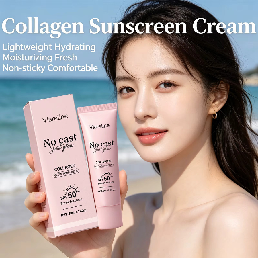 Viareline Gesichts-Sonnencreme mit Kollagen, LSF 50+, Normale Haut, Unisex - Bild 4