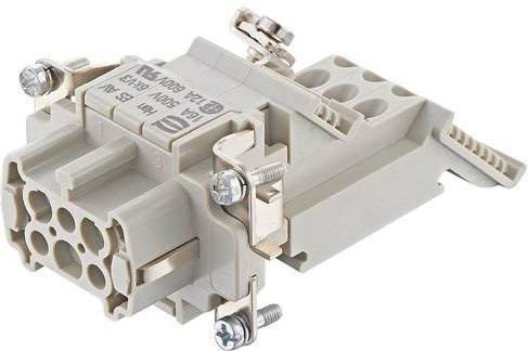 HARTING Stifteinsatz 09330064736 mit 6 Schrauben in Grau aus Kunststoff - Bild 1